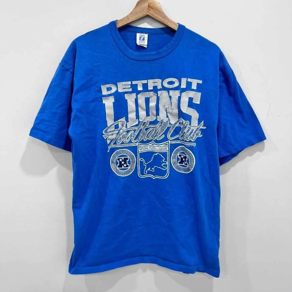 Streetwear × Vintage Vintage Logo 7 Detroit Lions Tee Shirt